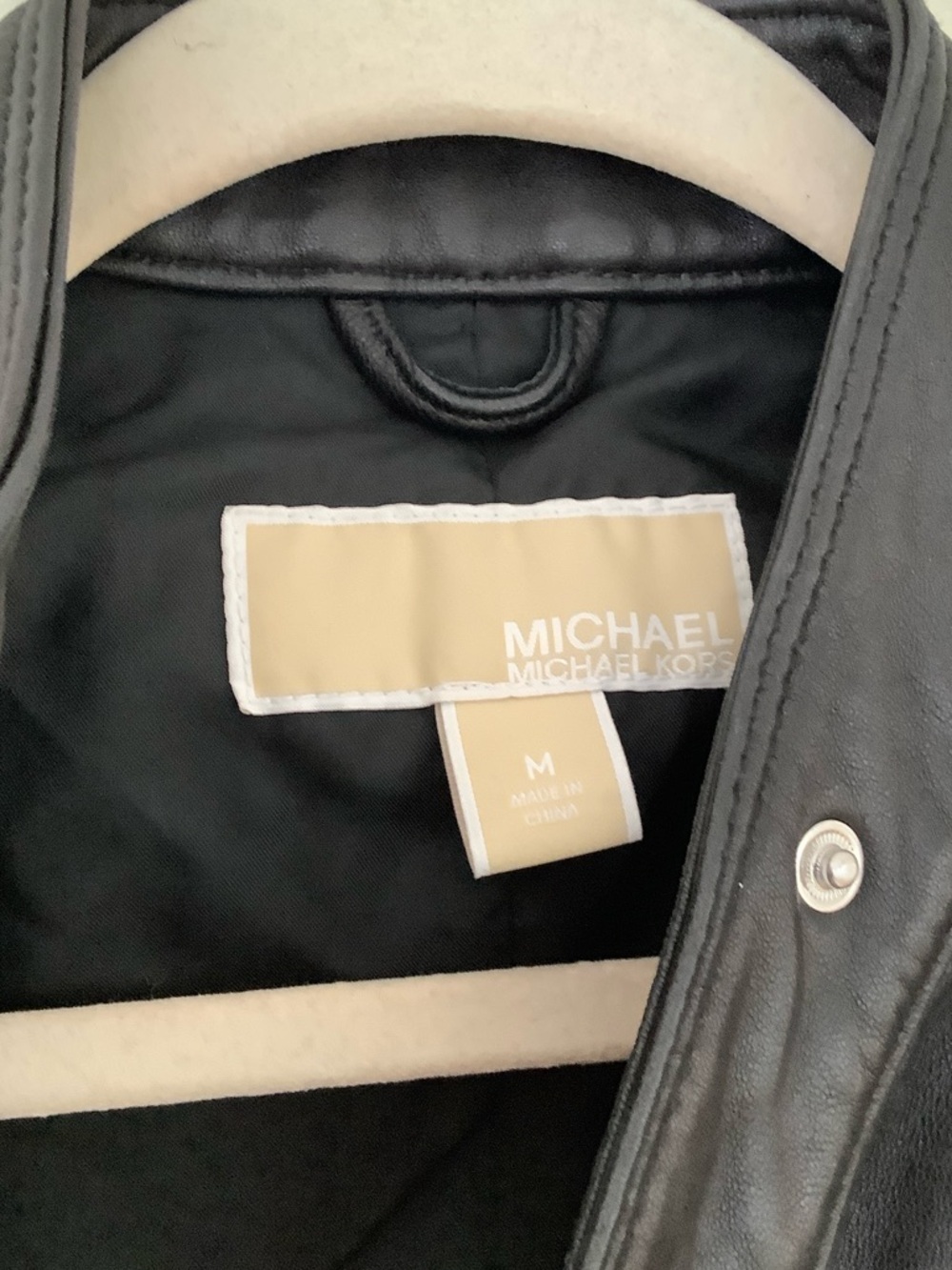 Michael Kors Black Leather Sleeveless Moto Vest - Picture 7 of 8